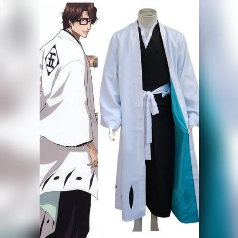 KOSTUM COSTUME YUKATA HAKAMA SAMURAI KIMONO AIZEN BLEACH