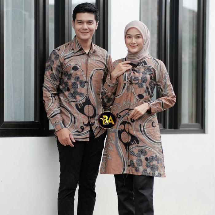 TUNIK BATIK DAN KEMEJA BATIK LENGAN PANJANG MOTIF GARUDA M,L,XL,XXL PEKALONGAN Wanita Katun