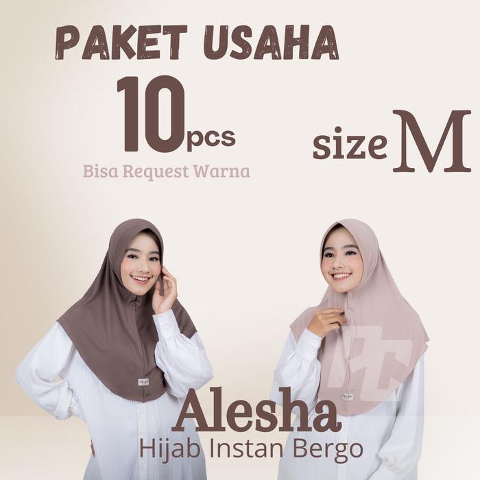 PAKET USAHA 10 PCS ALESHA SIZE M | Paket Usaha Hijab Size M| Paket Usaha Hijab | Paket Usaha Jilbab 