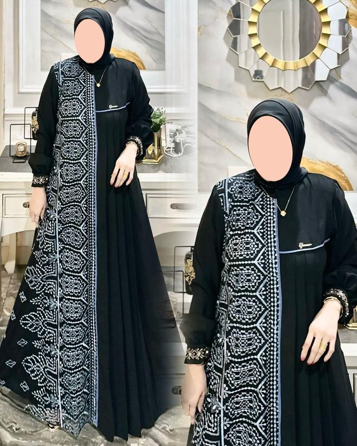 bintang exlusive gamis tulle terbaru simple elegan dress jedda lace
