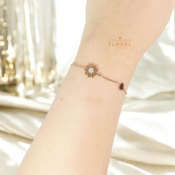 Gelang matahari model elnuel / gelang sun flower Stainless Bracelets Titanium