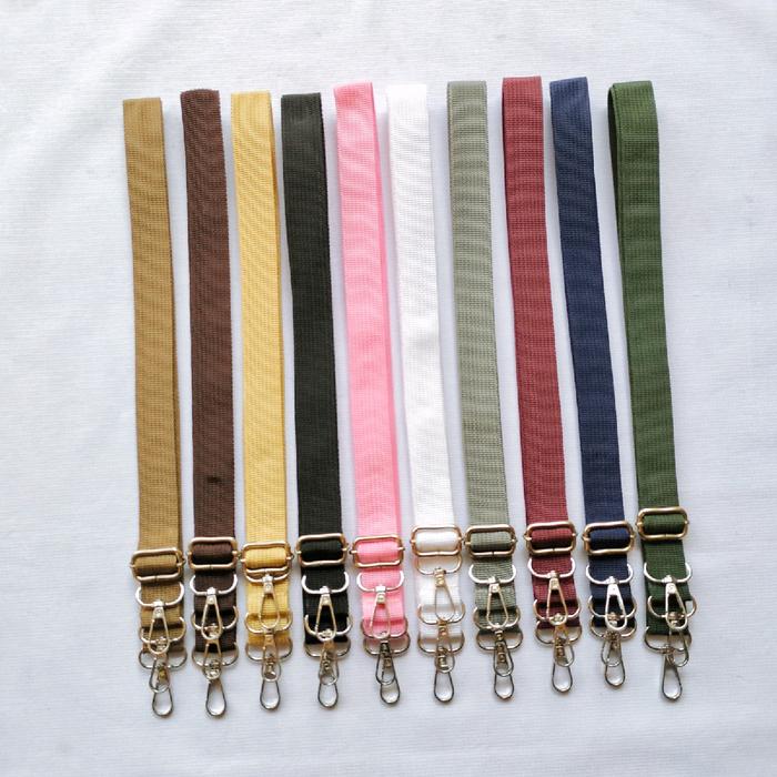 [NKRS - 25] LONGSTRAP / TALI TAS RANSEL/BAGPACK POLOS UK 2,5CM BANTOLAN NIKEL/SILVER TEBAL HITAM PRE