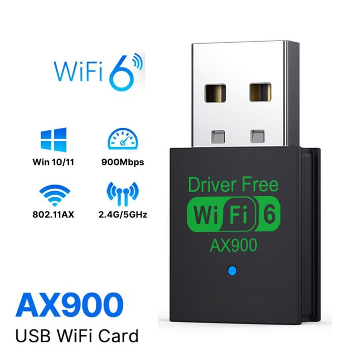 AX900 WIFI 6 Adapter USB Network Card 2.4G&5GHz Dual Band Signal Reception Dongle For Laptop Driver