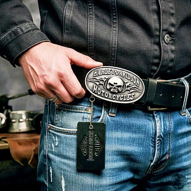 Sabuk Buckle with Belt Skull Harley