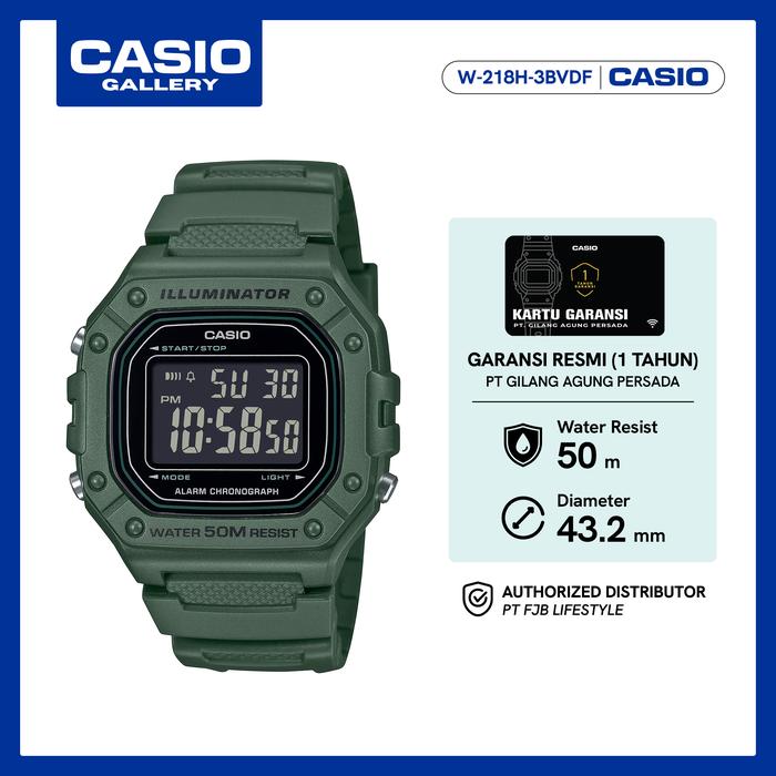 Jam Tangan Pria Casio W-218H-3BVDF Digital Stopwatch