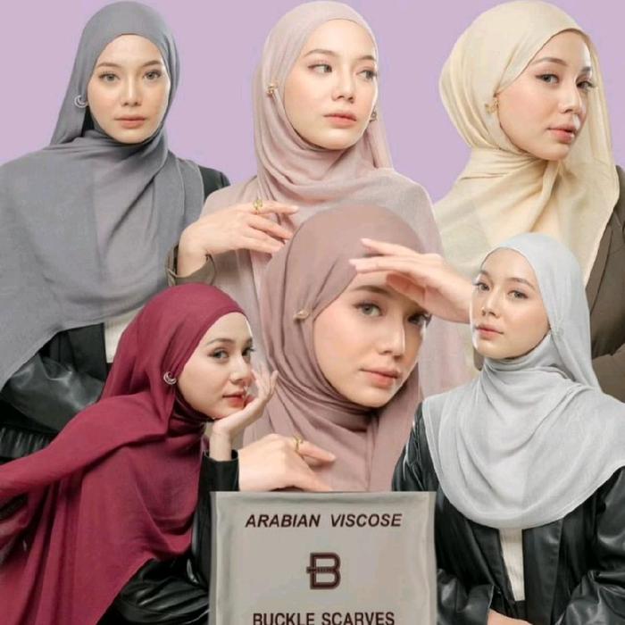 pashmina viscose buckle ukuran 85x185 bahan voal bambu premium Muslim Wanita Jilbab