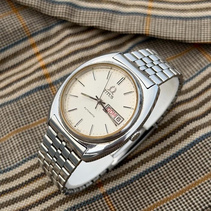 omega constellation style ! jam tangan titus automatic vintage jadul antik c shape ETA 2978 otomatis