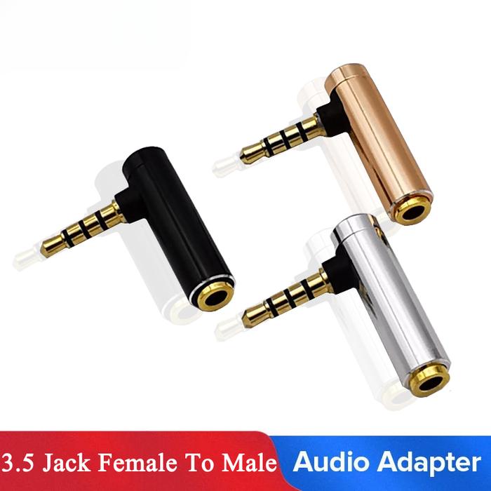Mini 3.5mm Jack Audio Adapter Right Angle Female To Male Audio Stereo Plug L 90 Degree Headphone Con