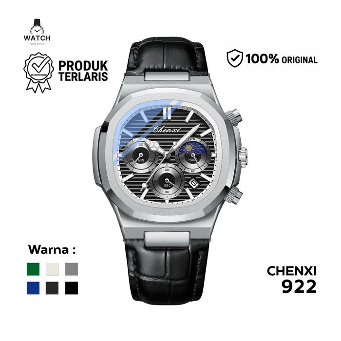 [SPECIAL LIVE] CX-922 Jam Tangan Pria Multifungsi Kalender Chronograph Moon phase Quartz Luminous An