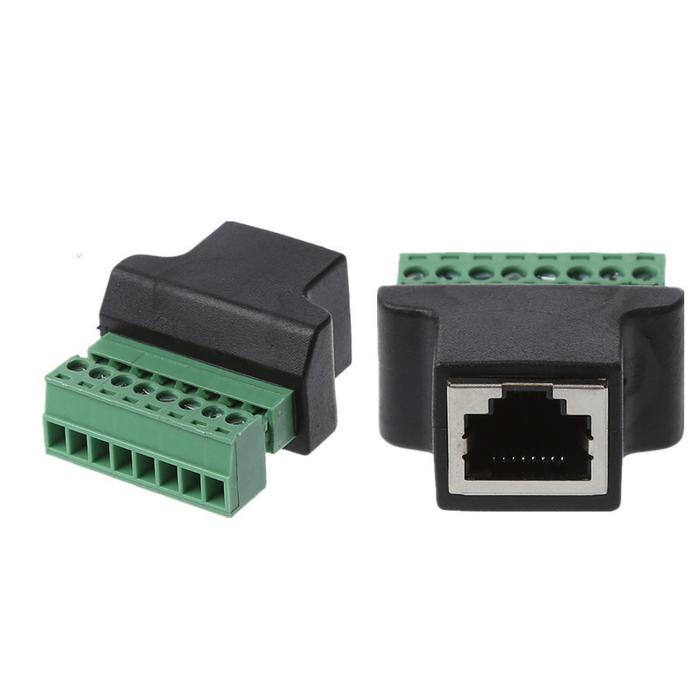 1 Buah Ethernet RJ45 Female Ke Screw Terminal 8 Pin CCTV Digital DVR