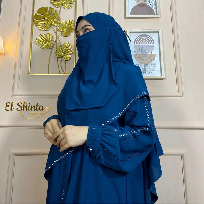 Zakiyyah Abaya Gamis Muslimah Wanita free Cadar Tali Variasi Payet Abaya Lebaran Mewah