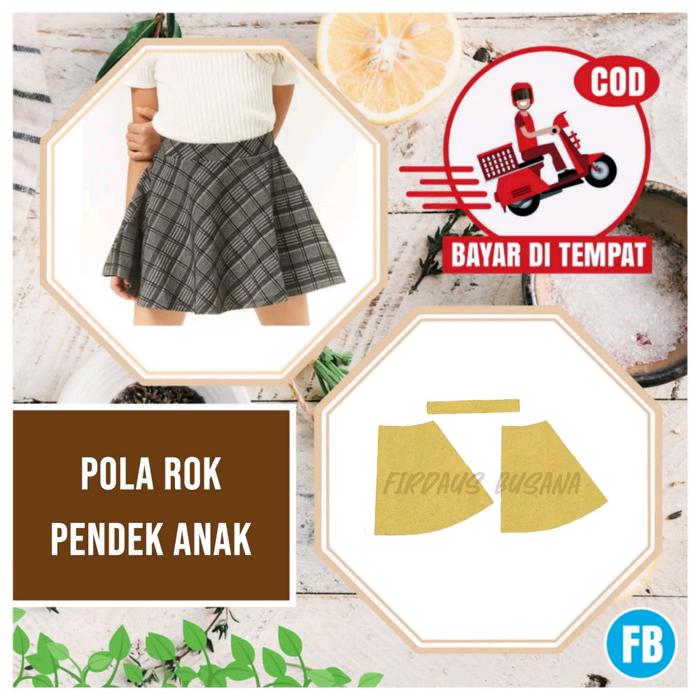 【COD】 Pola Rok Pendek Anak | Pola Instan Rok | Pola Jiplak Rok | Pola Jahitan Lengkap Firdaus Busana