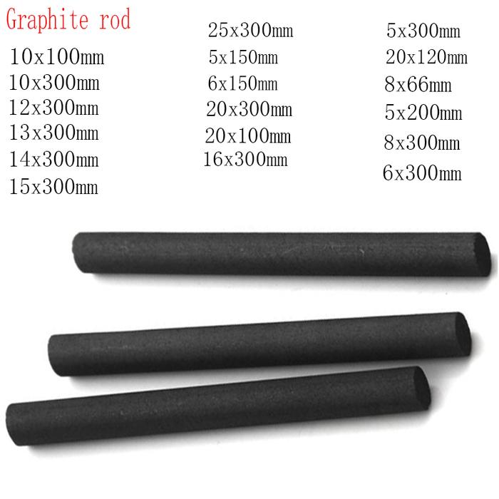 1PC 99.99% High Purity Black Graphite  Electrode Cylinder Rods Carbon