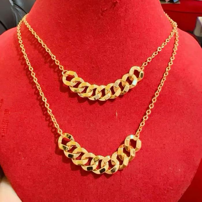 Kalung Variasi Rantai Lapis Emas