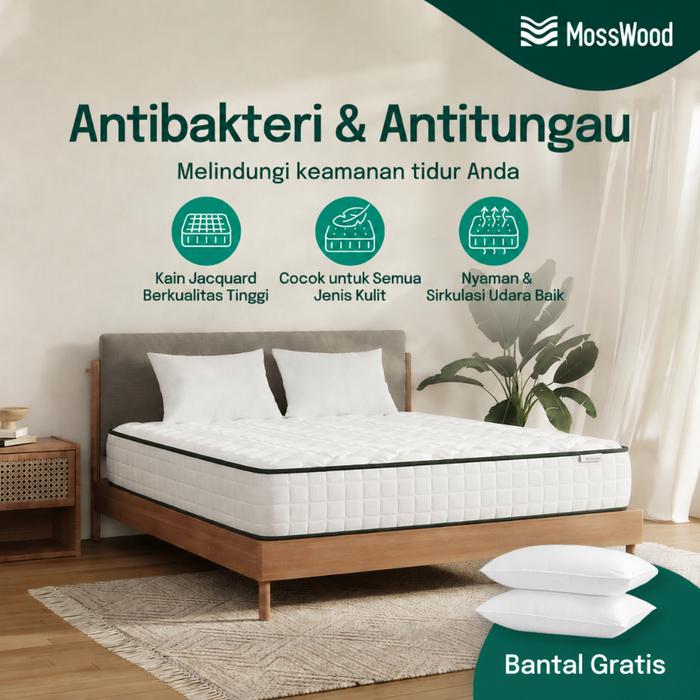 [GRATIS ONGKIR] Mosswood Sleep S1 Springbed Kasur Busa Premium Pegas Senyap Garansi 30 Antibakteri A