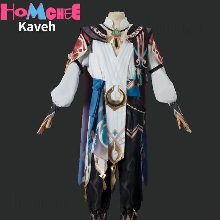 Kaveh kostum Cosplay permainan Anime Wig dampak Genshin Kaveh dampak