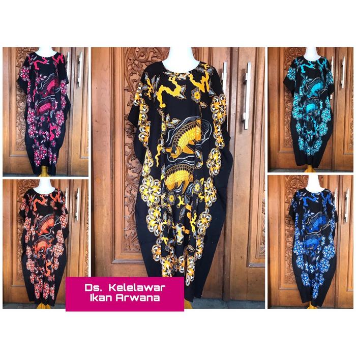 daster lengan kelelawar jumbo warna putih polos