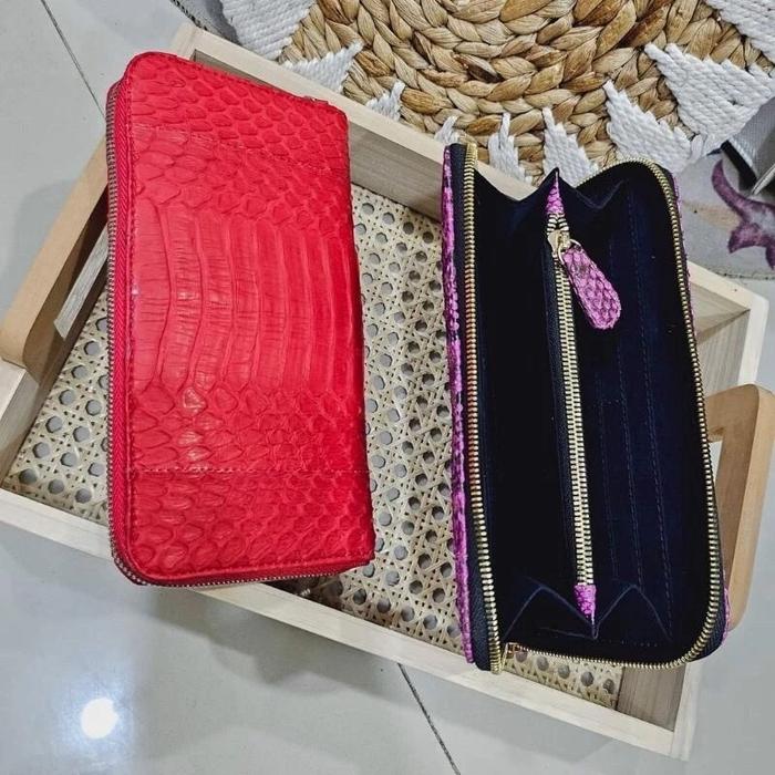 KHUSHIANA DOMPET WANITA FULL KULIT ULAR ASLI SN-591