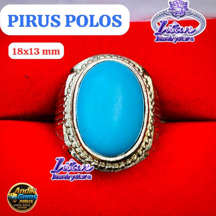 Batu cincin pirus polos /pirus biru vancy ring alpaka