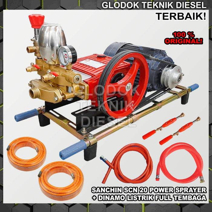 Sanchin Mesin Power Sprayer SCN 20 + Dinamo Listrik Full Tembaga Paket Mesin Cuci Motor Mobil