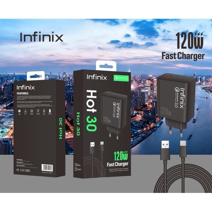 Charger Infinix Hot 30 120W Fast Charger Micro Dan Type c Casan Infinix Hot 30 Fast 120W Usb Android