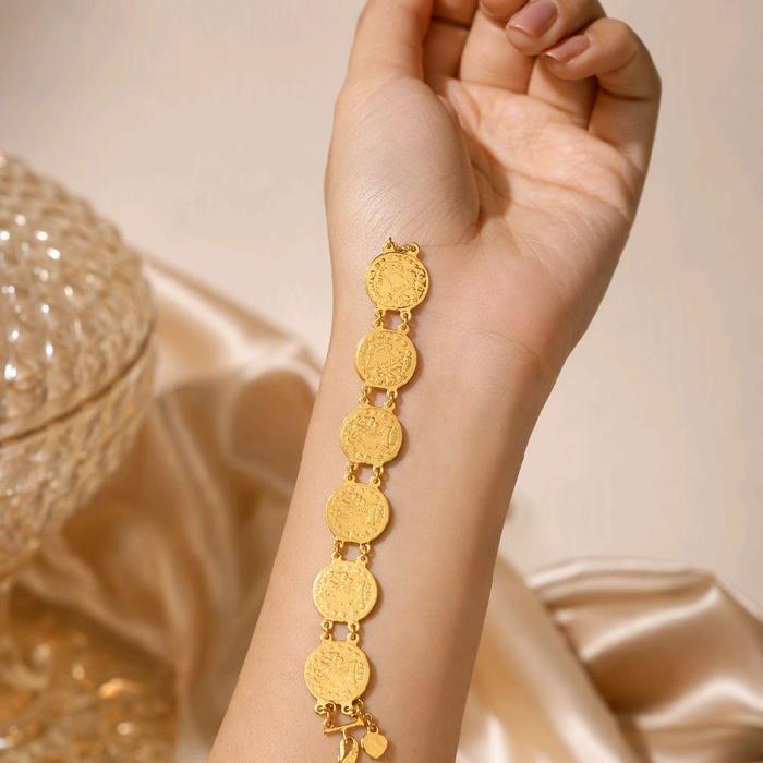 Gelang koin rupiah emas lapis kristal