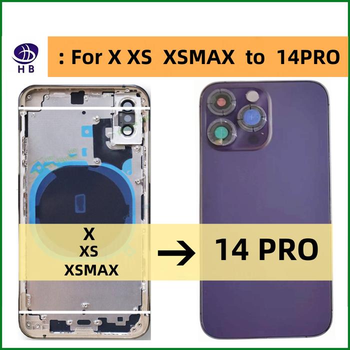 For iPhone X XS XSMAX ~ 14 Pro rear battery midframe replacement X