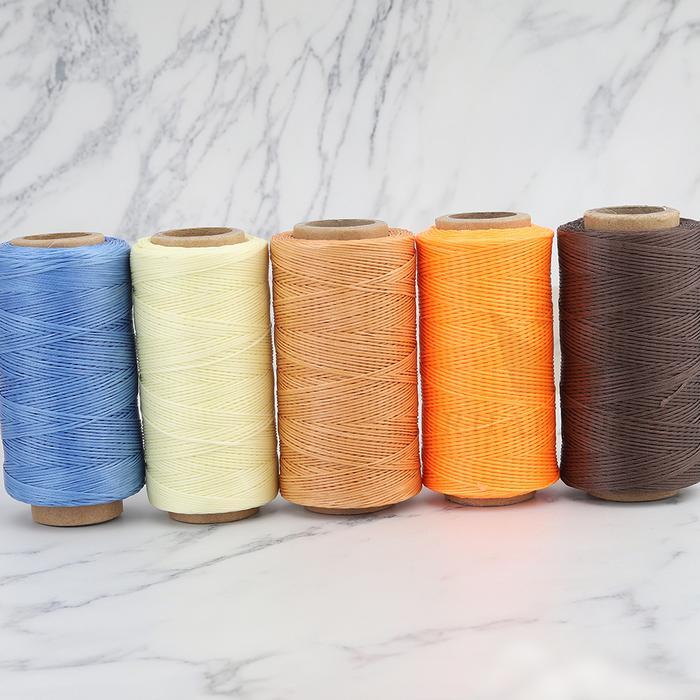 150D 0.8Mm Flat Waxed Sewing Thread 260Meters Waxed Thread For Leather Waxed Cord For Leather Craft 