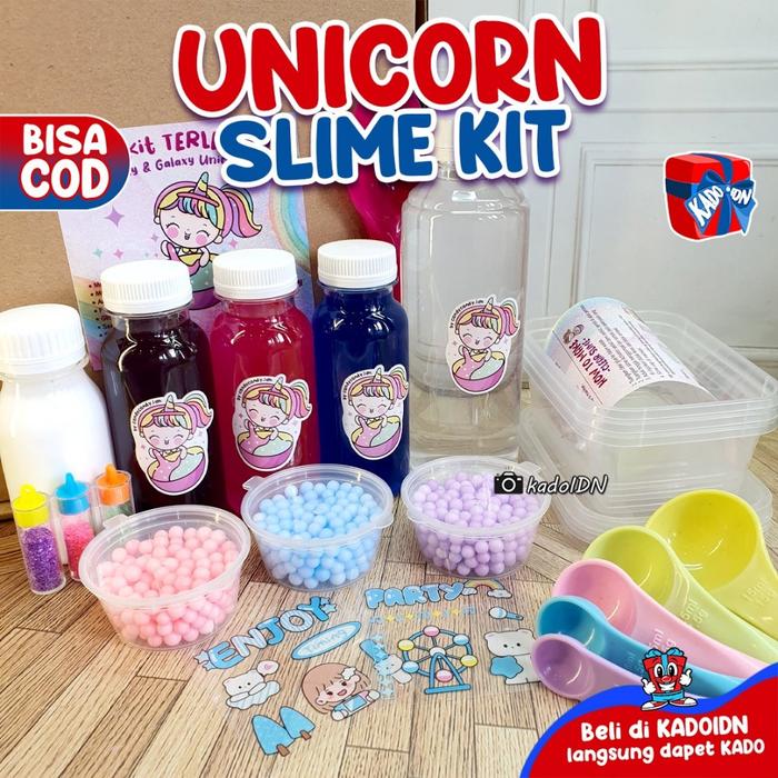 Paket Slime Kit Galaxy Unicorn & Momo Versi Lengkap
