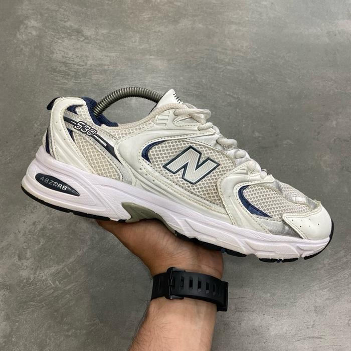 [Size 43] New Balance 530 White Natural Indigo Silver Navy (MR530SG) Second Original Kondisi Mulus N