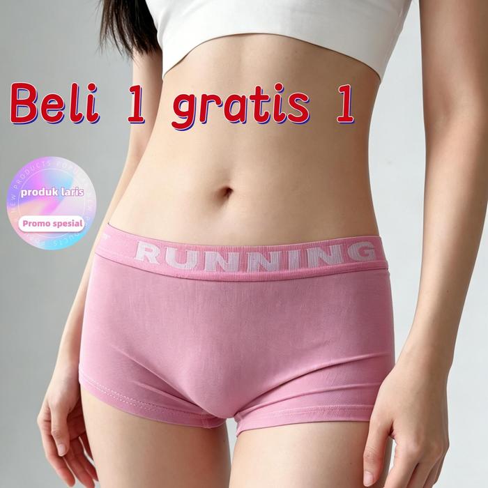 [Beli 1 gratis 1]  Celana Dalam Wanita Elastisitas tinggi pinggang rendah olahraga cewek CD Fit LOW 