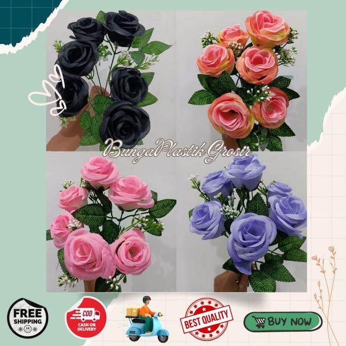 Bunga Mawar Kuncup Tropis Cabang 6 / Ecer KT6