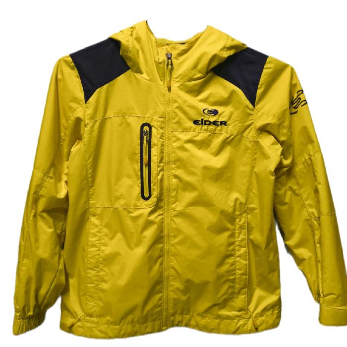 jaket outdor anak 4/5 th original eder thrift mulus  warna kuning, hoodie lengkap  dan tag ada resmi