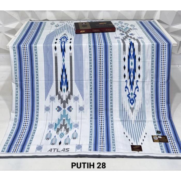 Sarung Atlas Idaman Kembang Harmoni 555 Motif BHS JLC SGE GSI Kain tenun no 1 Putih Halus Hitam Saru
