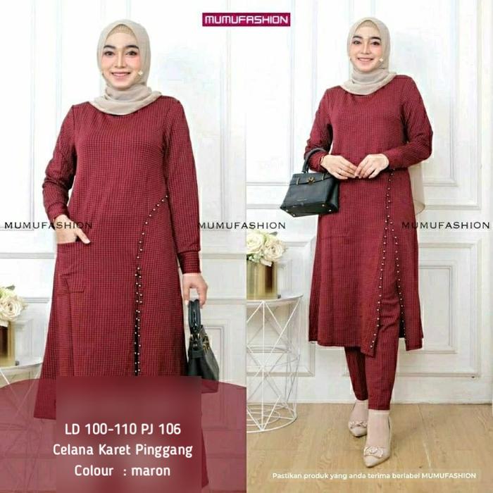 WILMA WILDA SET Setelan Tunik Wanita Muslimah Nyaman Dipakai Bisa COD by Mumu Fashion Solo Baju Form