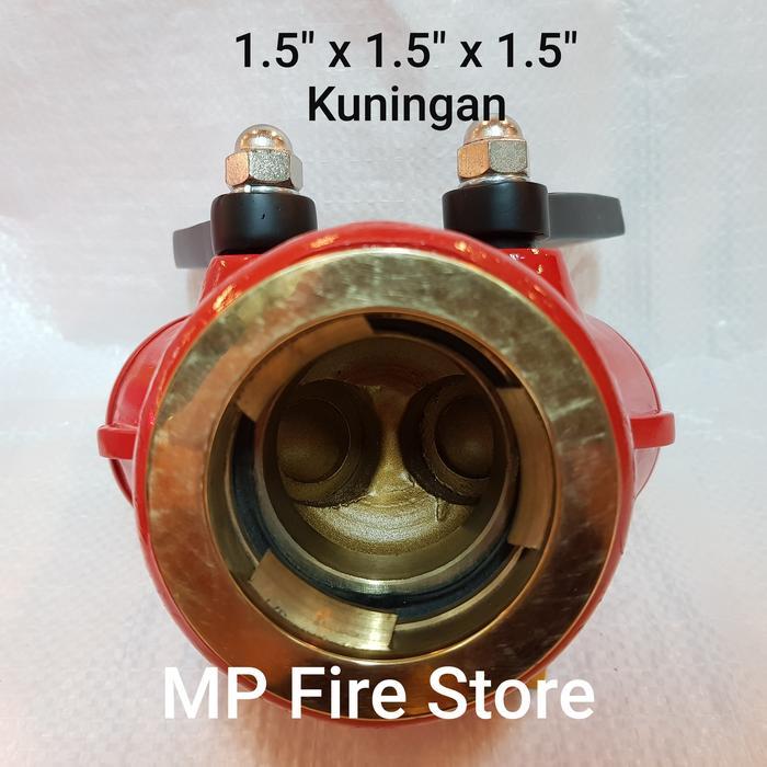 Flash Sale / Y Connection 2 Handle 1.5 X 1.5 X 1.5 Kuningan Fire Breaching Hydrant Mesin Jinjing