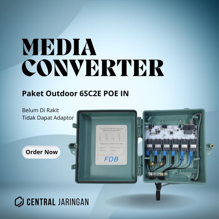 Paket Outdoor Tarmoc TMC-6SC2E POE in (5-24V)|6FO 2LAN Media Converter