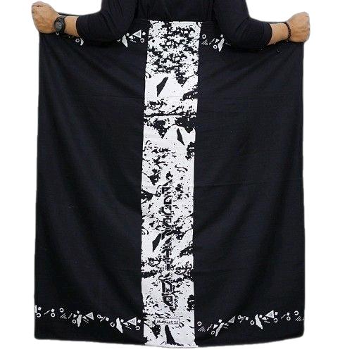Sarung Rabbani Palestine Terbaru Rayon Pria Khas Santri Best Quality - Hitam - Muslim, Dewasa, Katun