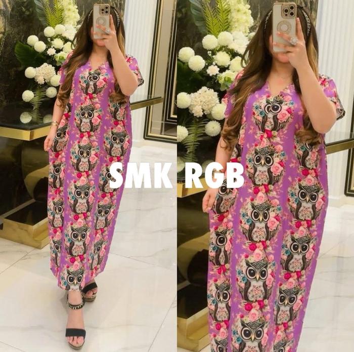 Daster SMK Sematakaki RGB Original Jumbo Rayon Premium Busui Friendly Motif Kekinian Bumil Dress Wan