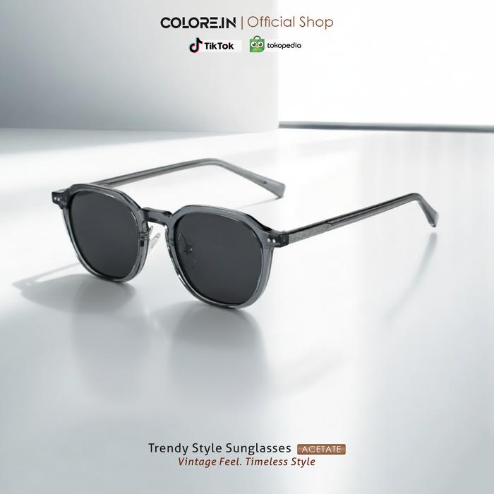 Colore.in Kacamata Hitam Pria Wanita Sunglasses Anti Silau Matahari UV400 Polarized Bentuk Geometry 