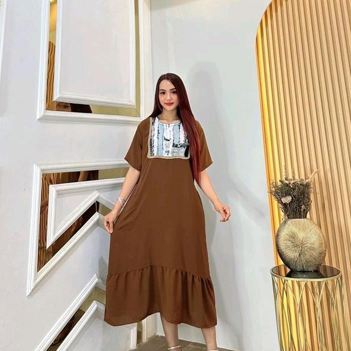 NAYARA daster Cringkel mix Rayyon Viscose LD 115cm / daster renda terbaru / daster cringkel jumbo /