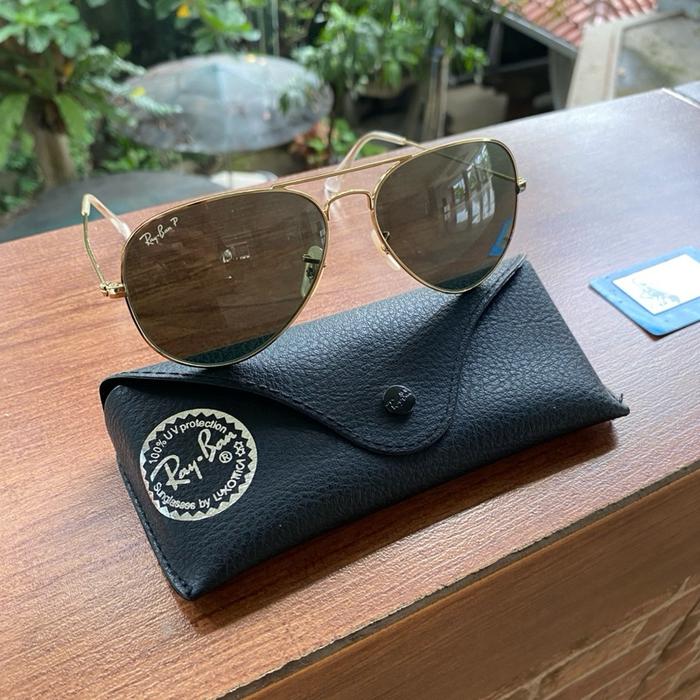 kacamata RB 3025 aviators large metal 001/58 kaca polrized sz 58
