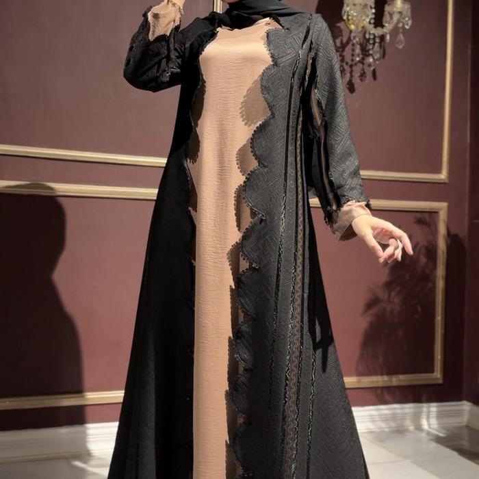 Abaya shireen emboss abaya dubai modern wanita