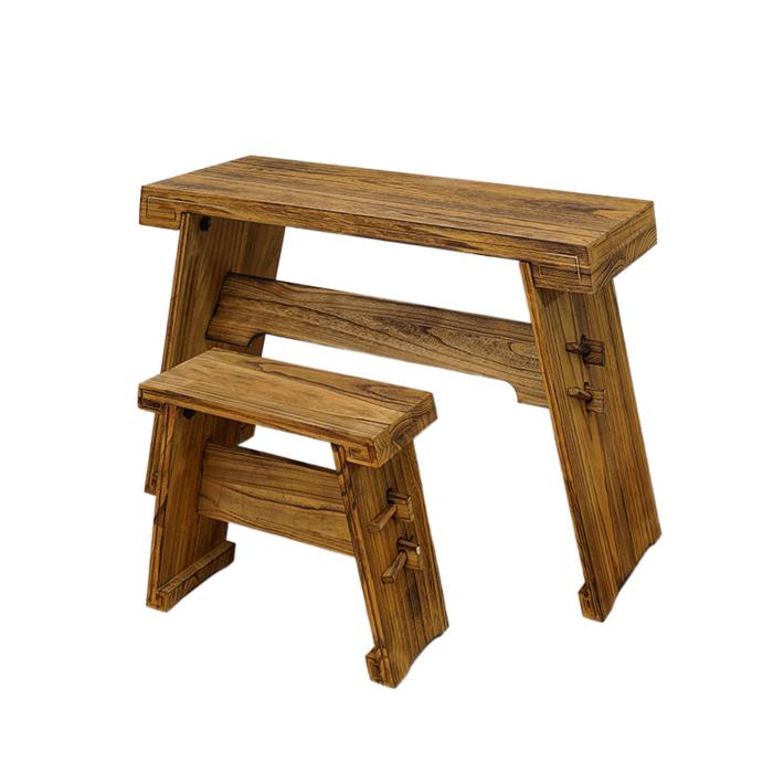 Antique Guqin Table With Bench Solid Wood Paulownia Gu Qin Stand