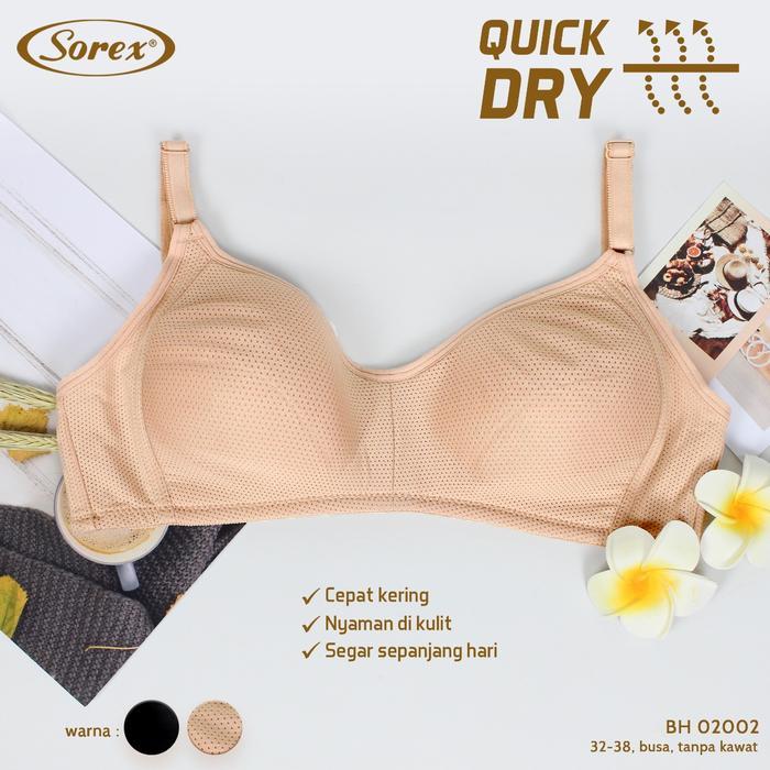 Terlaris- Bh Bra Sorex 02002 Quick Dry Cotton Tanpa Kawat Busa Tipis -Gratisongkir