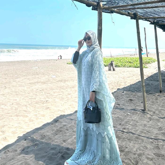 sqa gallery  kaftan   Ceruty dania set outer inner Muslim Nyaman Gamis Mewah Dewasa Wanita
