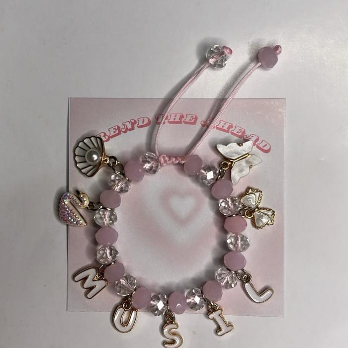gelang nama warna pink | model tali serut Bracelets