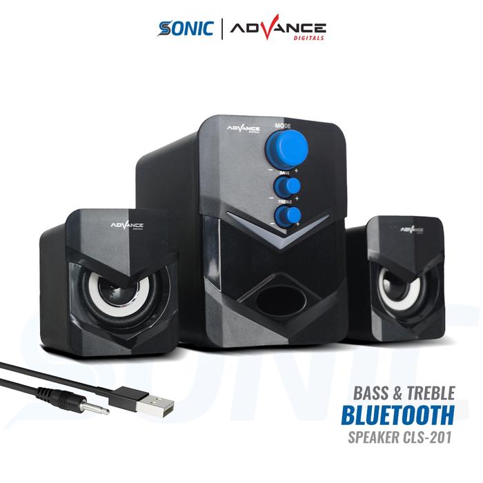 Advance CLS-201BT Speaker Mutimedia Bluetooth Treble Bass Adjustable Speaker Komputer Laptop