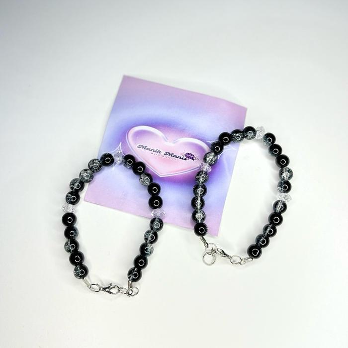 Gelang Manik Kristal Hitam Kaca