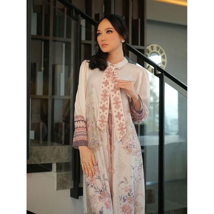 KARIMAKE - Gamis Mambangsari Maharani Series - Gamis Motif Premium Soft Crinkle Silk Maxi Dress Musl
